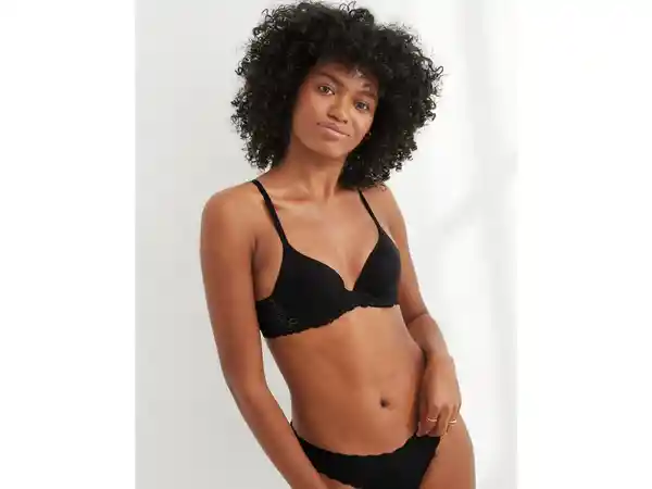 American Eagle Brasier Aerie Real Sunnie Flores Negro 34 C