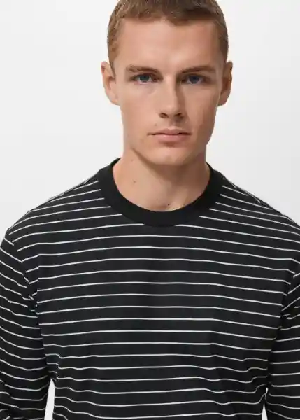 Camiseta Marinier Negro Talla M Hombre Mango