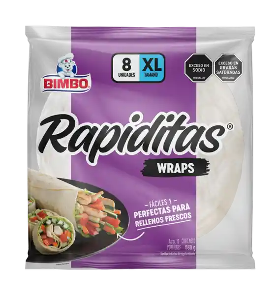 Bimbo Tortilla Blancas Wraps Rapiditas 580 g