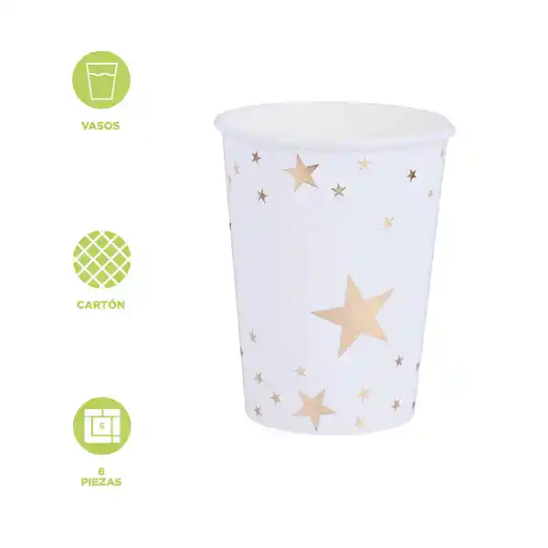 Set Vaso de Papel Oro Miniso