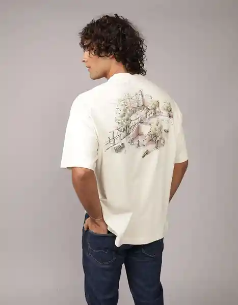 Camiseta Hombre Beige Talla Medium 4683210 American Eagle