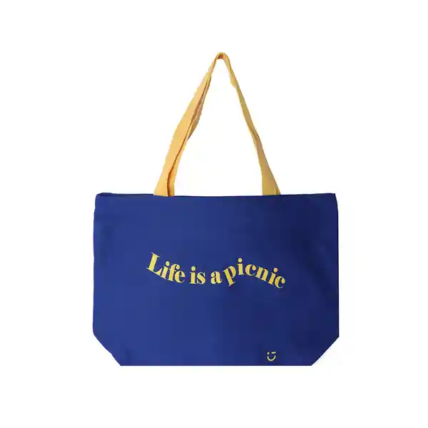 Bolsa de Compras Life's a Picnic Azul Miniso