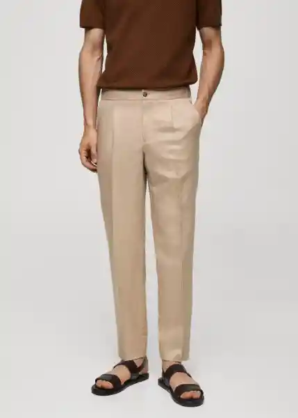 Pantalón Sorbet Beige Talla 48 Hombre Mango