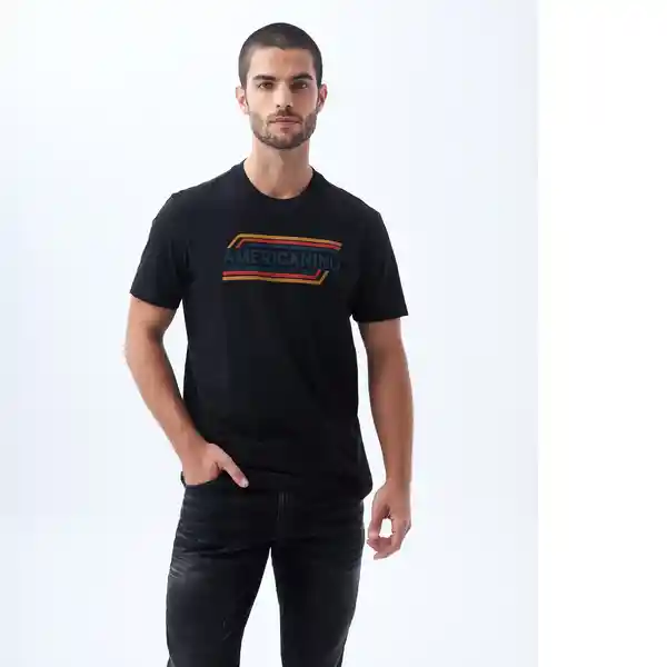 Camiseta Hombre Negro Talla M 842F006 Americanino