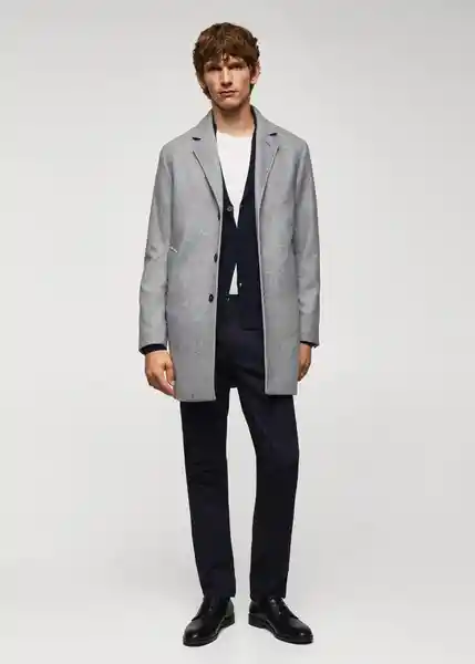 Abrigo Hake Gris Claro Vigoré Talla M Hombre Mango