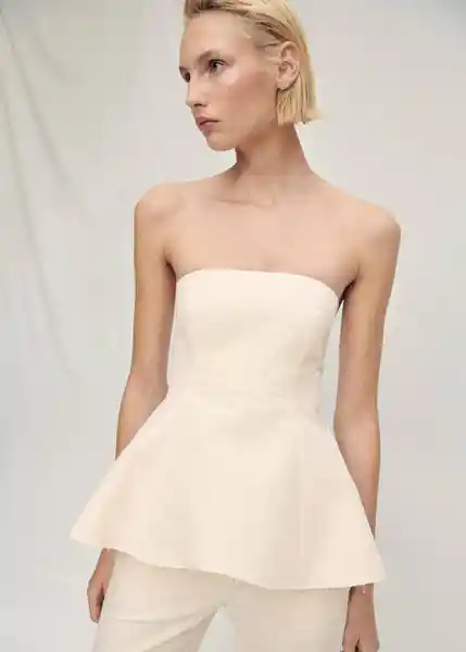 Top Dama Vainilla Talla M Mujer Mango