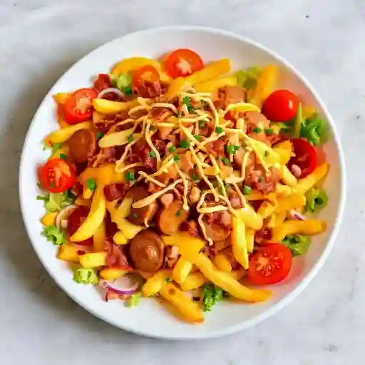 Salchipapa Asada