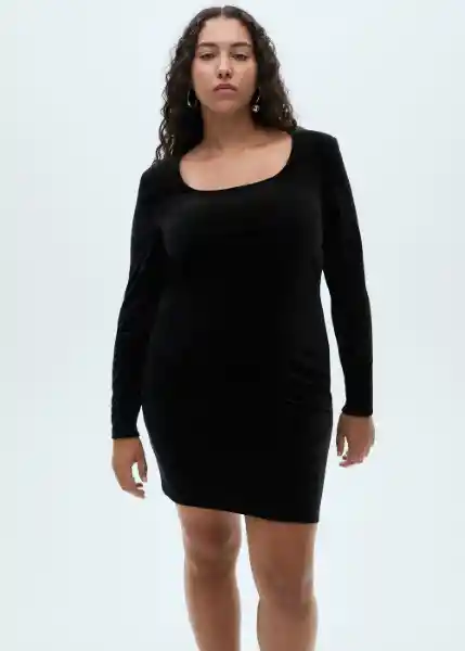 Vestido XVIcky Negro Talla M Mujer Mango