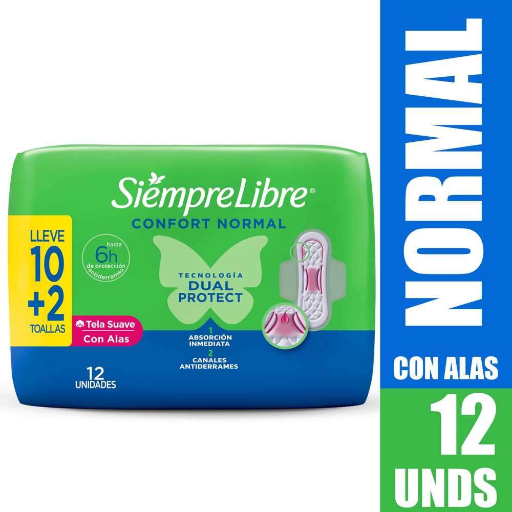 Stayfree Toallas Higiénicas Normal con Alas x10 12 und