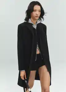 Abrigo Dragone Negro Talla S Mujer Mango