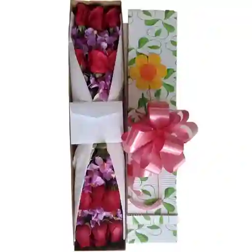 Orquidea Caja 6 Rosas Y 6 S