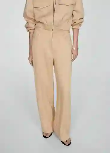 Pantalón Gelato Beige Talla 40 Mujer Mango