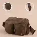 Bolso Crossbody Con Dos Bolsas al Frente Café Serie Miniso