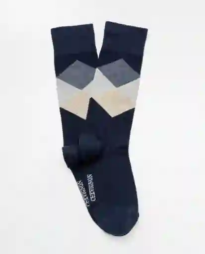 Medias Argyle Azul Marino Ultraoscuro Talla 10-12 Chevignon