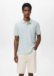 Camiseta Polo Rea Celeste Talla M Hombre Mango