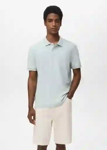 Camiseta Polo Rea Celeste Talla M Hombre Mango