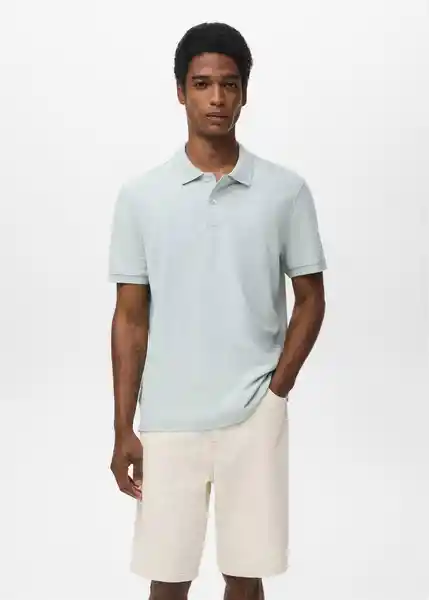Camiseta Polo Rea Celeste Talla M Hombre Mango