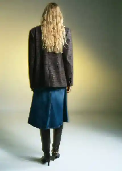 Blazer Americana Scone Gris Talla S Mujer Mango