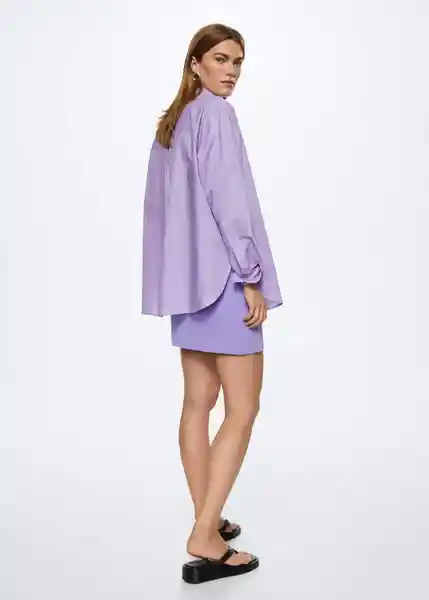 Camisa Regu Malva Talla L Mujer Mango