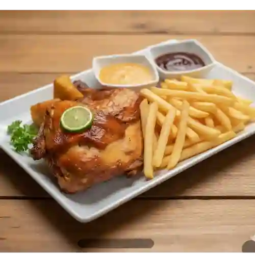Cuarto de Pollo Al Limón - Papas F