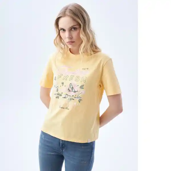 Camiseta Mujer Amarillo Talla S 602F002 Americanino