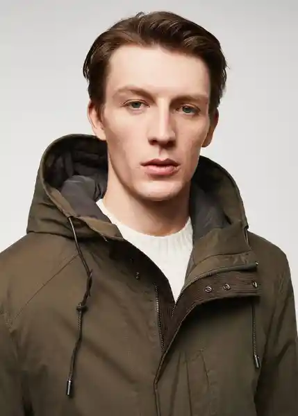 Abrigo Parka Piran Khaki Talla XL Hombre Mango