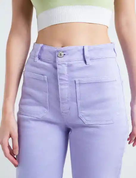 Pantalón Piw Mujer Morado Portugal Claro Talla 4 Naf Naf