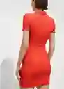 Vestido Trama Naranja Talla XL Mujer Mango