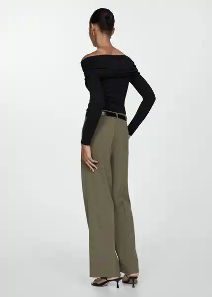 Pantalón Carlos Khaki Talla 40 Mujer Mango