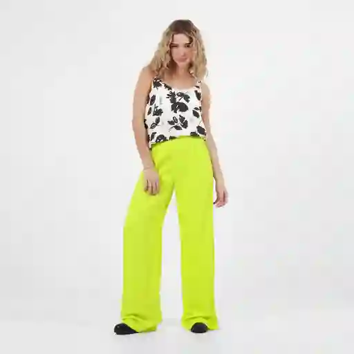 Pantalón Tiro Alto Bota Flare Verde Talla 8 - 529723
