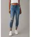 Jean Jegging Mujer Crop Azul Medio Talla 0 American Eagle