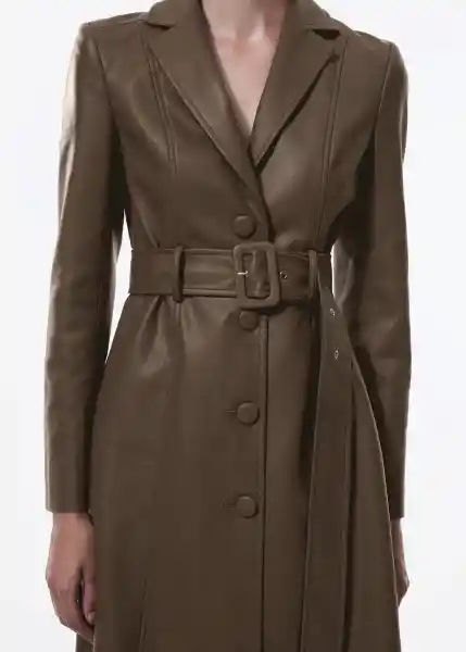 Abrigo Fernanda Khaki Talla L Mujer Mango