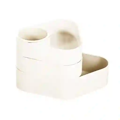 Organizador Plástico Giratorio de 3 Compartimentos Blanco Miniso