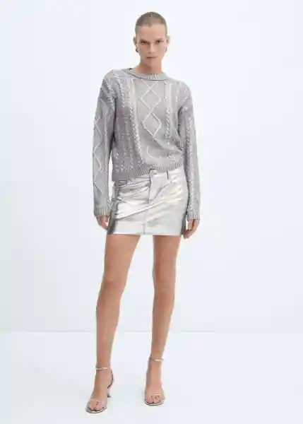 Jersey Foil Plata Talla 18 Mujer Mango