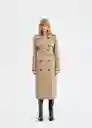 Abrigo Trench Storm Beige Talla XS Mujer Mango