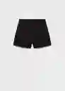 Short Malu5-H Negro Talla 40 Mujer Mango