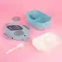 Contenedor Para Alimentos de Doble Capa Con Asas Azul Miniso