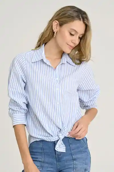 Camisa Boyfriend Spring Color Azul Claro Talla L Ragged