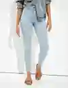 American Eagle Jegging Alto Next Level Gastado Azul Talla 6 Long