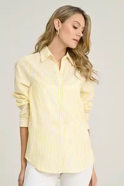 Camisa Boyfriend Spring Color Amarillo Medio Talla S Ragged