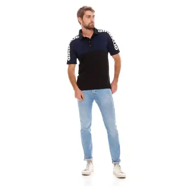 Marithé Francois Girbaud Camiseta Polo Azul y Negro Talla L