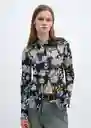 Camisa Salma Negro Talla XL Mujer Mango