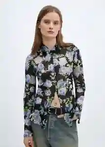 Camisa Salma Negro Talla XL Mujer Mango