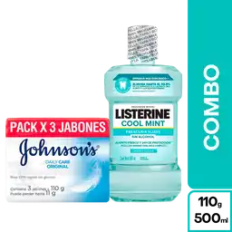 Combo Johnsons Jabon Original 3 Und + Listerine Coolmint Zero