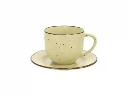 Taza y Plato de te Rústico Amarillo Casaideas