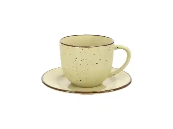 Taza y Plato de te Rústico Amarillo Casaideas