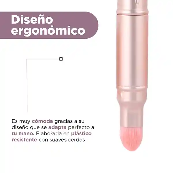 Brocha Maquillaje Retráctil de Doble Punta Serie Rosa Miniso