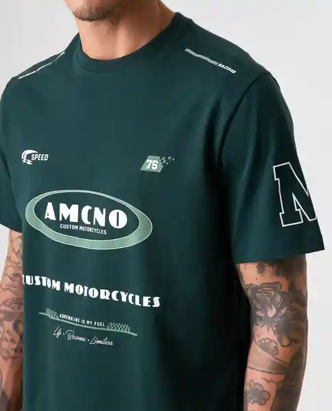 Camiseta Hombre Verde Talla L 842G090_VER195406 Americanino