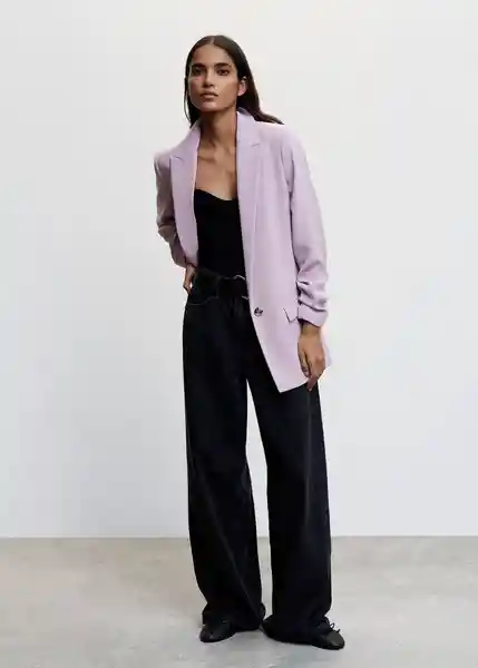 Blazer Americana Eleonor Malva Talla XS Mujer Mango