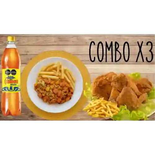 Combo X3 Mediopollo + Arroz Paisa + Gase